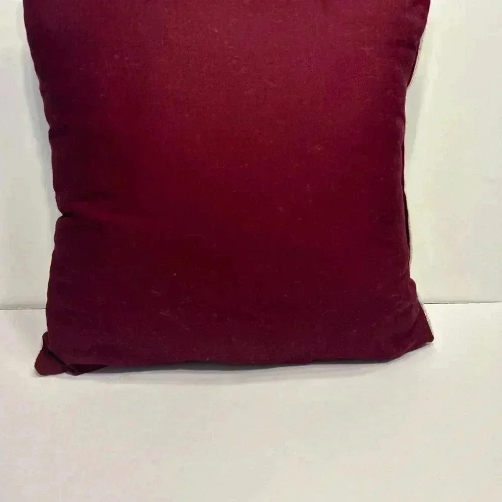 Vintage Christmas Tapestry Needlepoint Pillow 16” Square Celebrate Christmas